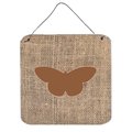 Micasa Butterfly Burlap And Brown Aluminium Metal Wall Or Door Hanging Prints MI757986